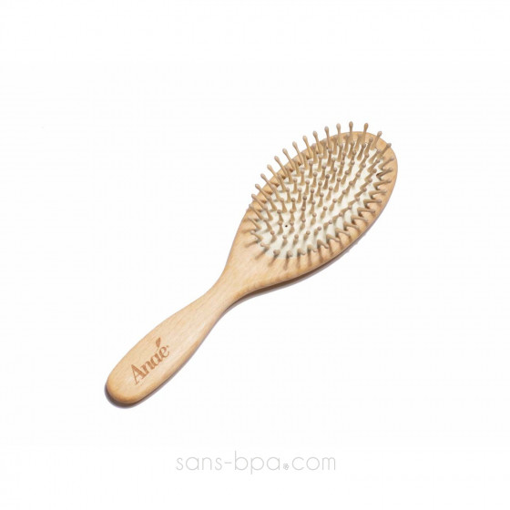Brosse à cheveux bébé avec picots en bois