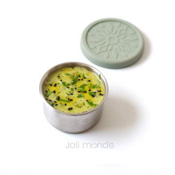 Quadrio MINI . boite à sauce inox étanche 90 ml diam 6 cm - JOLI MONDE