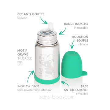 Gourde anti-fuite inox 350ml SIPPY - Koala 2