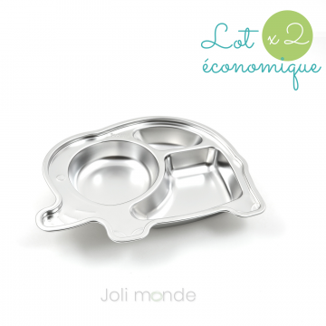Lot 2 assiettes à compartiments - EL l'éléphant