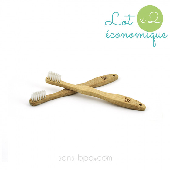Lot 2 brosses à dents bambou Modèle Bambin