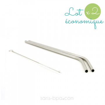 Lot 2 pailles inox ~ Modèle LONG