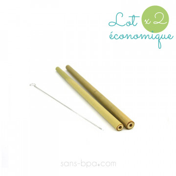 Lot 2 pailles COURTES bambou sans-bpa.com