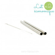Lot 2 pailles inox ~ Modèle SMOOTHIE