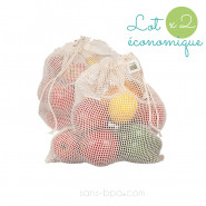 Lot 2 Sacs à fruits filet LARGE - Joli Monde