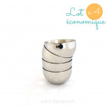 Lot 4 bols inox double paroi Small