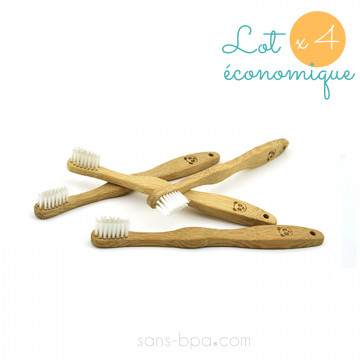 Lot 4 brosses à dents bambou Modèle Bambin