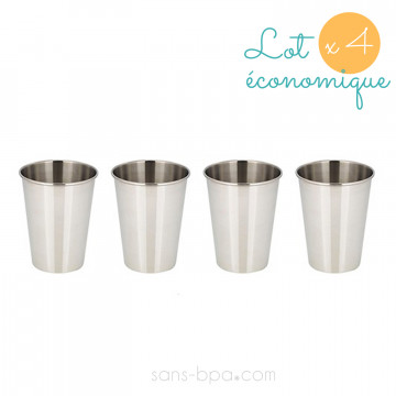 Lot 4 verres inox 300 ml - JOLI MONDE