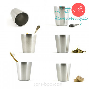 Lot 6 P'tites timbales inox isolé 250 ml - JOLI MONDE