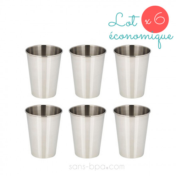Lot 6 verres inox 350 ml