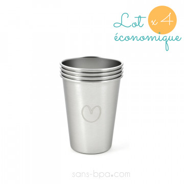 Lot 4 timbales inox 350 ml - Coeur