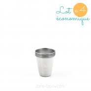 Lot 4 Mini timbales inox 75 ml - JOLI COEUR