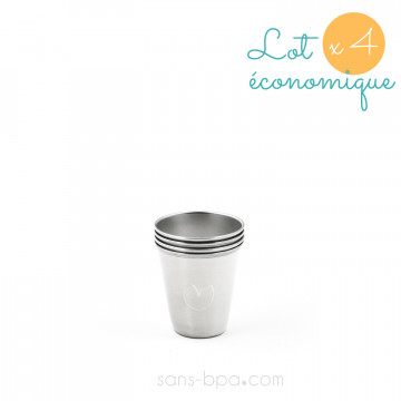 Lot 4 Mini timbales inox 75 ml - JOLI COEUR