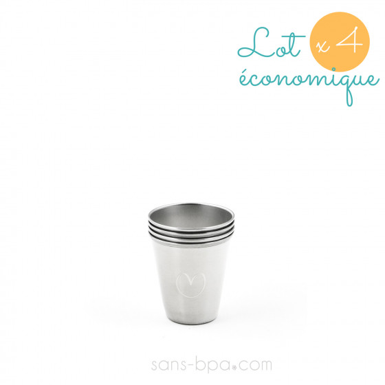 Lot 4 Mini timbales inox 75 ml - JOLI COEUR