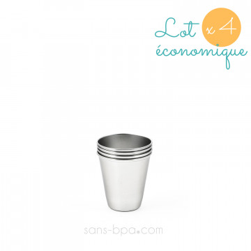 Lot 4 Mini timbales inox 75 ml - JOLI MONDE
