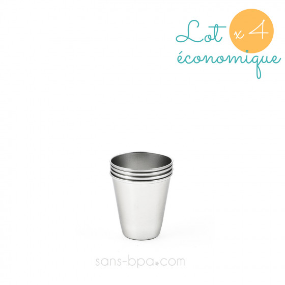 Lot 4 Mini timbales inox 75 ml