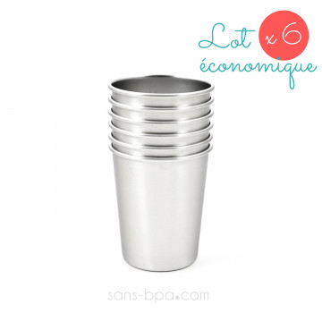 Lot 6 P'tites timbales inox 180 ml - JOLI MONDE