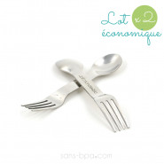 Ensemble 2 couverts 2-en-1 inox - In Steel