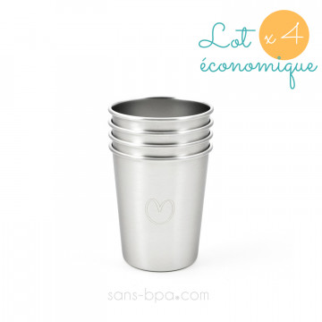 Lot 4 P'tites timbales inox 180 ml - JOLI COEUR
