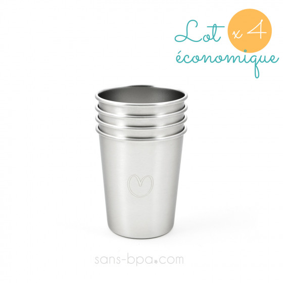 Lot 4 P'tites timbales inox 180 ml - JOLI COEUR