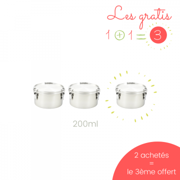 2 boites inox étanches La Retro Diam 8cm + 1 GRATUITE