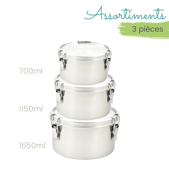 Assortiment 3 boites cylindres La Retro Diam 12 + 14 + 16cm