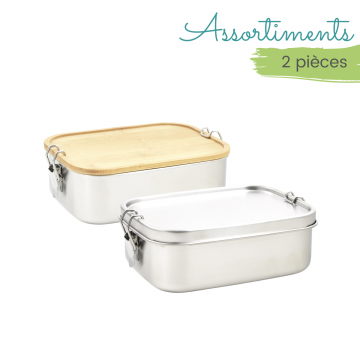 Assortiment 2 boites La Bento bambou + inox . 1000ml