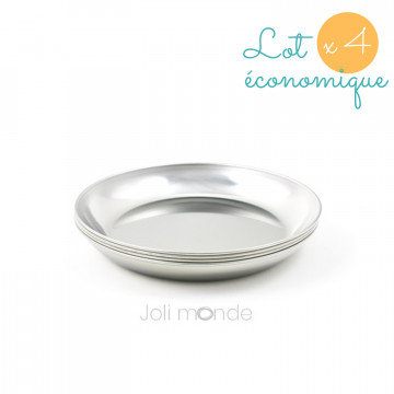 Lot 4 Assiettes inox - La P'tite