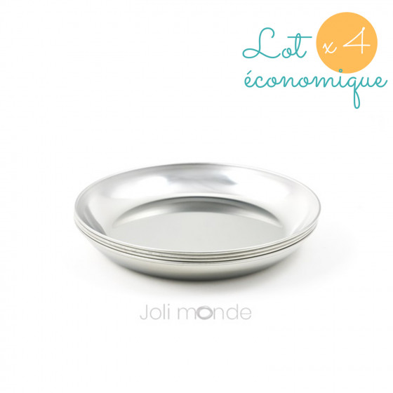 Lot 4 Assiettes inox - La P'tite