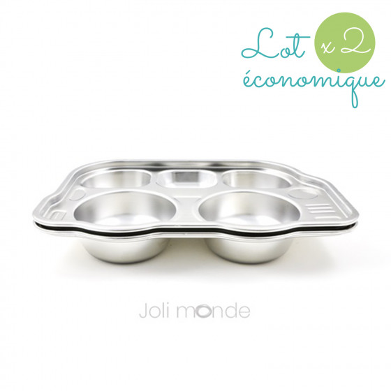 Lot 2 P'tit Bus - Plateaux repas 5 compartiments Kids