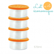 Lot 4 boites inox & silicone Quadrio - Large