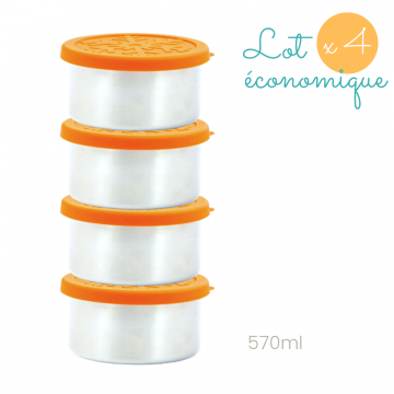Lot 4 boites inox & silicone Quadrio - Large