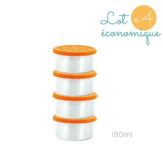 Lot 4 boites inox & silicone Quadrio - Médium