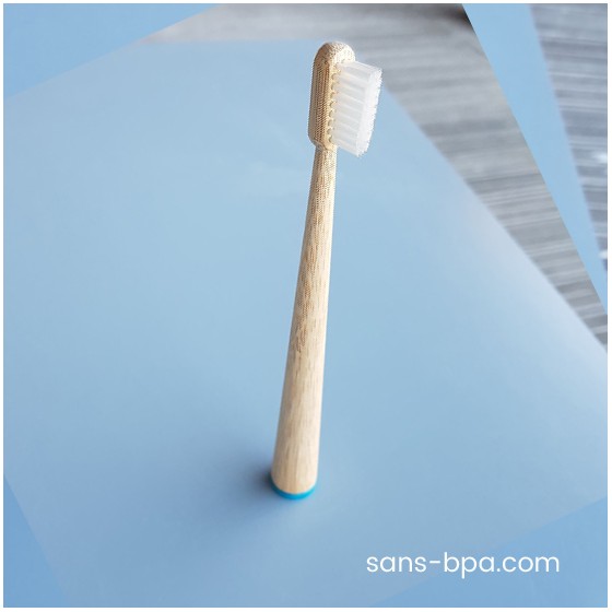 Brosse à dents bambou - CONICOLOR - Bleu