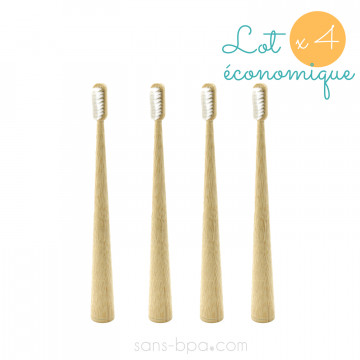 Lot 4 Brosses à dents bambou - CONICOLOR - Clear - JOLI MONDE