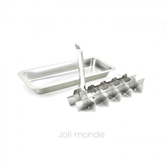 Assortiment bac à glaçons inox & son contenant inox La Retro Diam 16