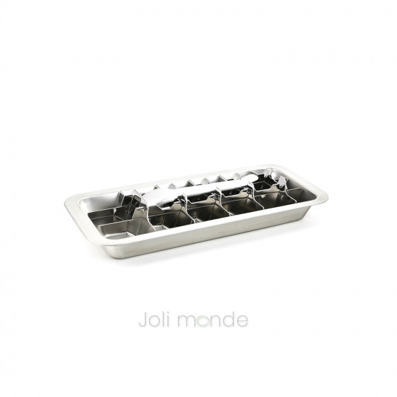 Assortiment bac à glaçons inox & son contenant inox La Retro Diam 16