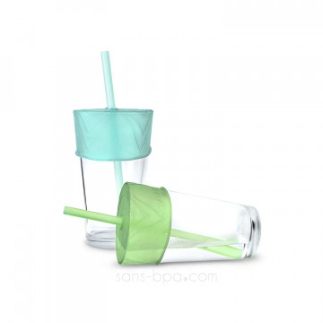 2 couvercles anti-éclaboussures à paille - Mint