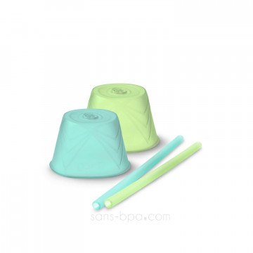 2 couvercles anti-éclaboussures à paille - Mint 2