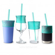 2 couvercles anti-éclaboussures à paille - Mint