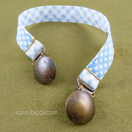 Attache serviette & doudou - POIS CIEL