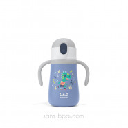 Gourde paille inox isotherme 350ml - Léopard