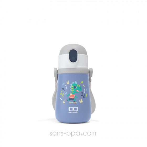 Gourde paille inox isotherme 350ml - Léopard