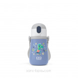 Gourde paille inox isotherme 350ml - Léopard
