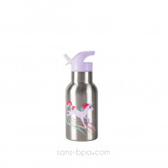 Gourde inox isotherme à paille - LICORNE - CROCODILE CREEK