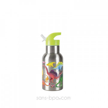 Gourde inox isotherme à paille - LICORNE - CROCODILE CREEK