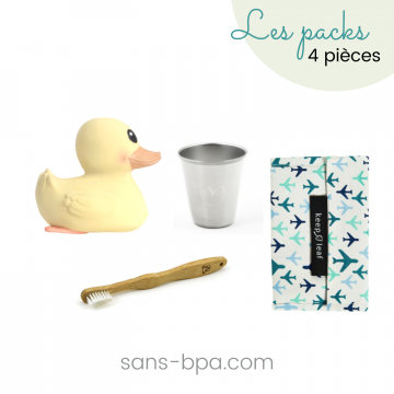 Kit Salle de bain bambin - Jeu caoutchouc & brosse à dents