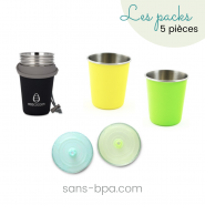 Lot 2 timbales à pailles inox & silicone