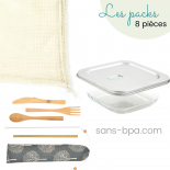 Kit Contenant 520 ml Verre & inox & ses couverts Sur le pouce