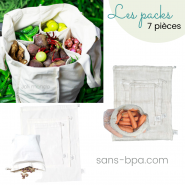 Kit complet courses en Vrac . Cabas & 6 sacs
